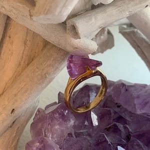 Vintage Purple stone ring, size: 7